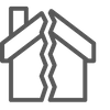 broken/split house icon